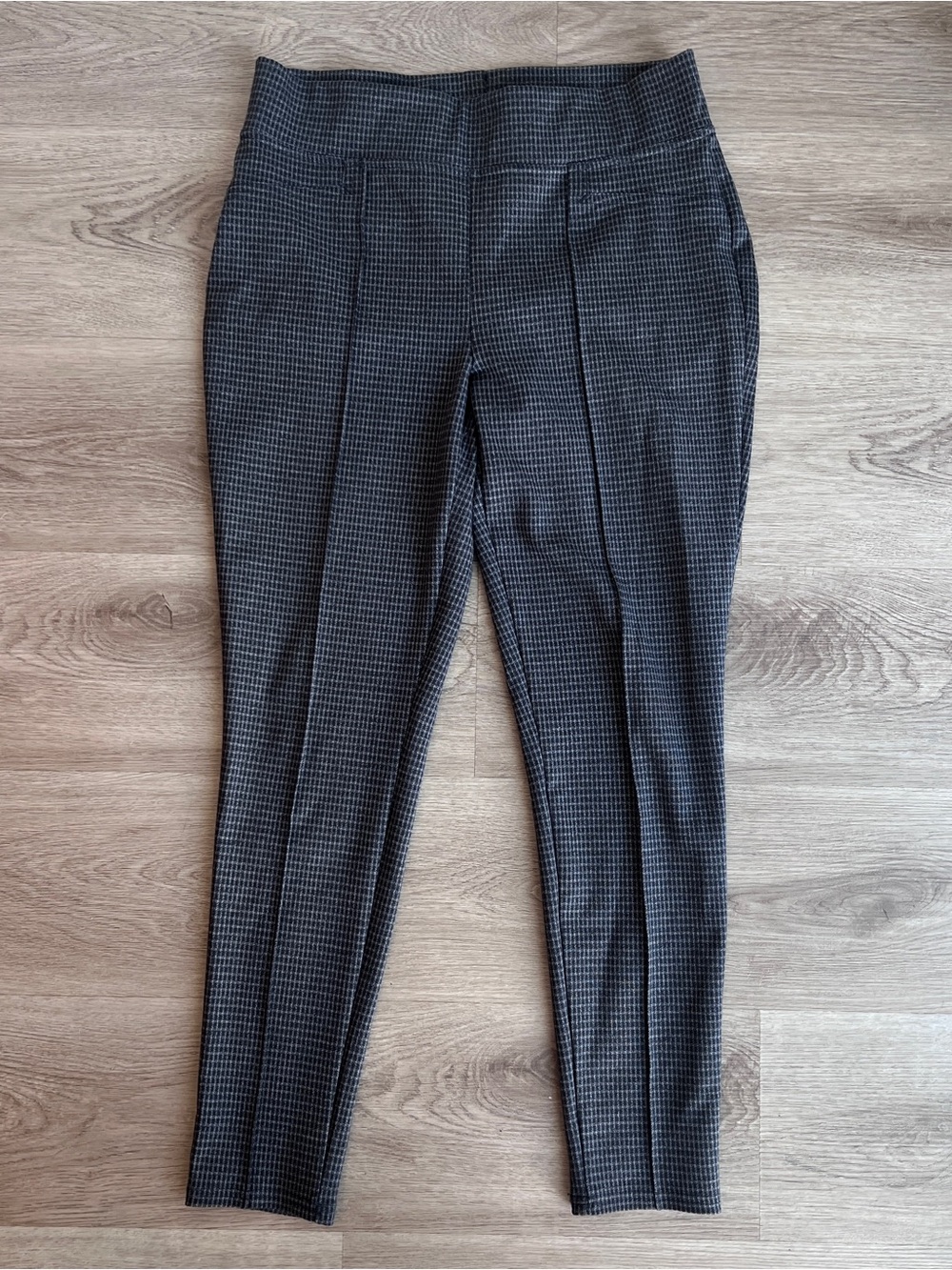 Seven 7 Legging Ponte Pants Womens Medium Black Plaid Pull On Skinny Stretch